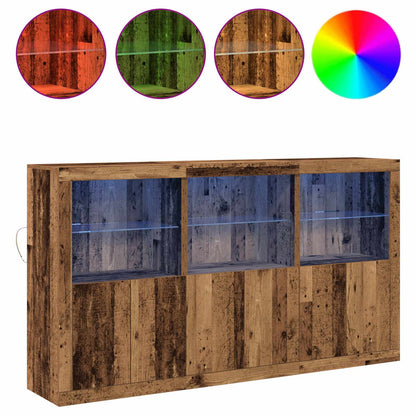 vidaXL LED-Sideboard Altholz 181,5 x 37 x 100 cm Holzwerkstoff