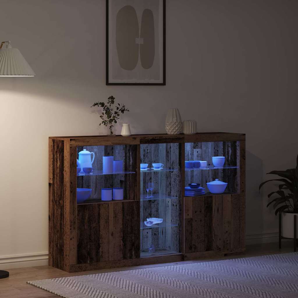vidaXL LED-Sideboard Altholz 162 x 37 x 100 cm Holzwerkstoff