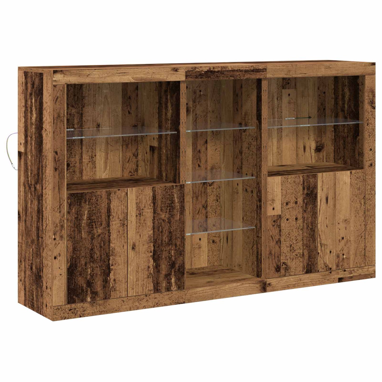 vidaXL LED-Sideboard Altholz 162 x 37 x 100 cm Holzwerkstoff