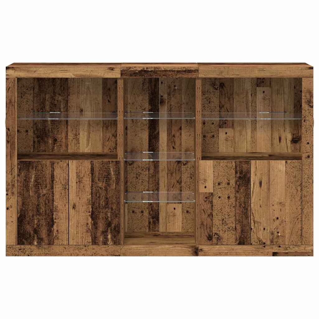 vidaXL LED-Sideboard Altholz 162 x 37 x 100 cm Holzwerkstoff