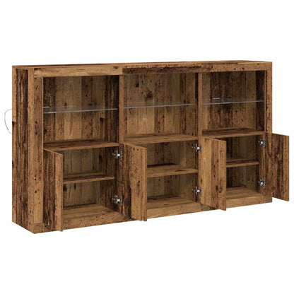 vidaXL LED-Sideboard Altholz 162 x 37 x 100 cm Holzwerkstoff