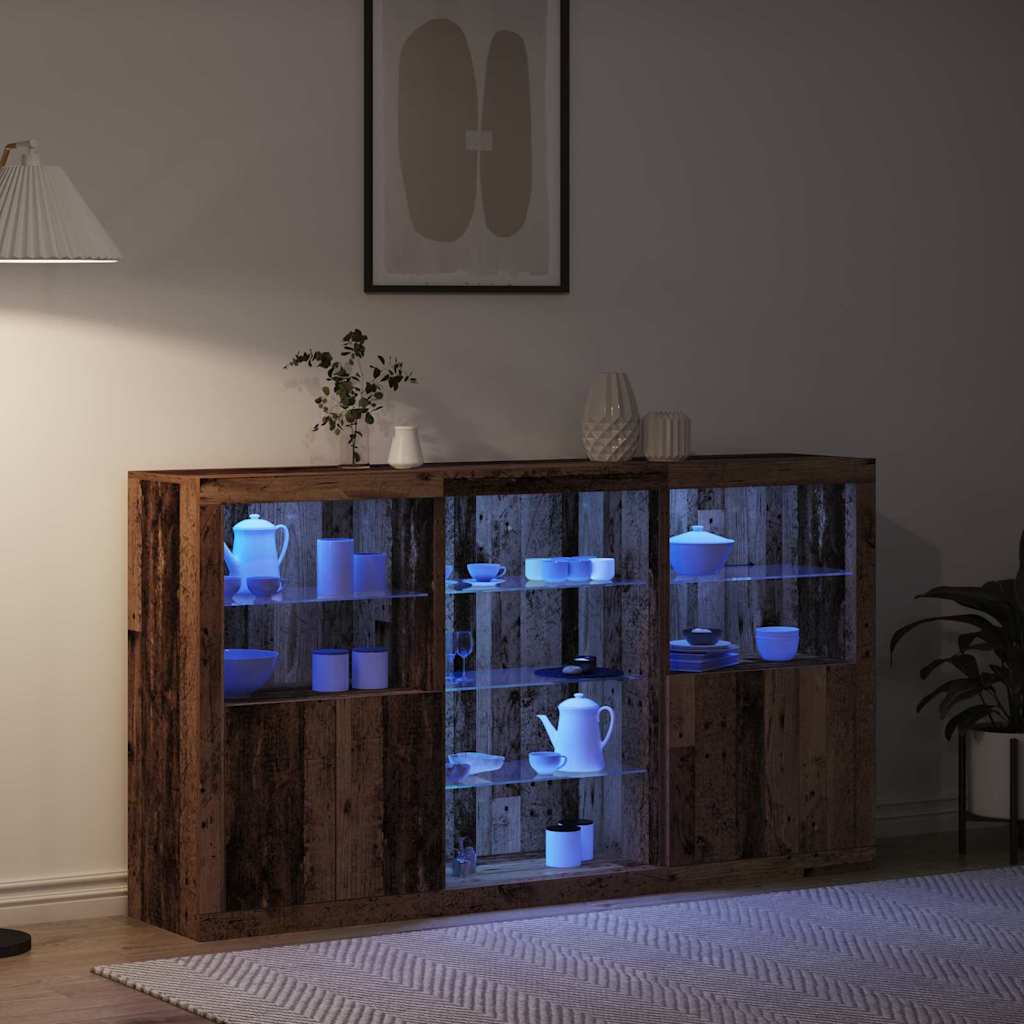 vidaXL LED-Sideboard Altholz 181,5 x 37 x 100 cm Holzwerkstoff