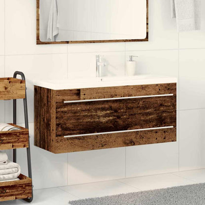 vidaXL Waschbeckenschrank 2 pcs Altholz Engineered Holz und Keramik