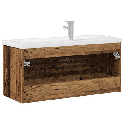 vidaXL Waschbeckenschrank 2 pcs Altholz Engineered Holz und Keramik