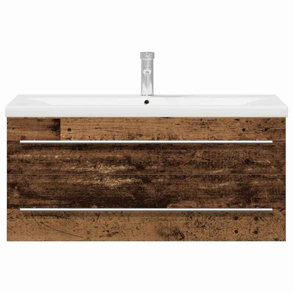 vidaXL Waschbeckenschrank 2 pcs Altholz Engineered Holz und Keramik