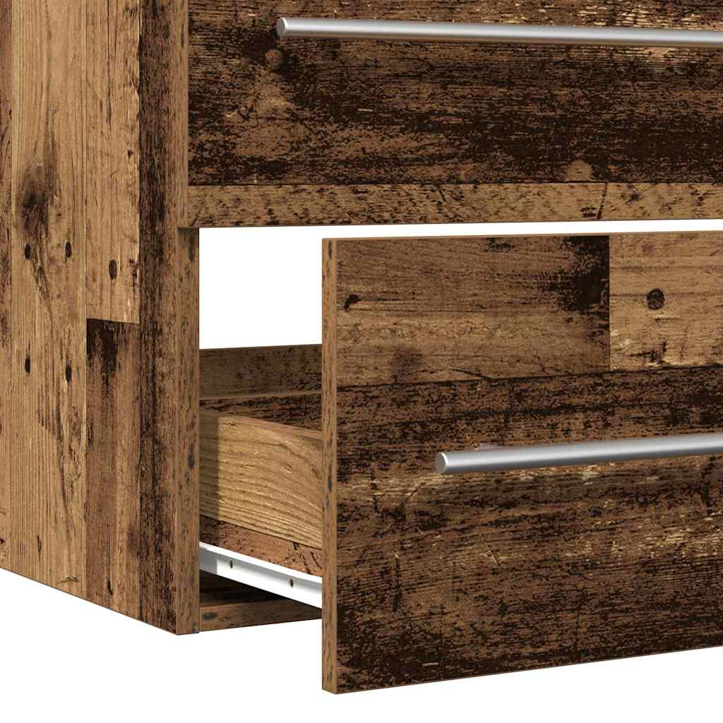 vidaXL Waschbeckenschrank 2 pcs Altholz 100 x 38,5 x 48 cm