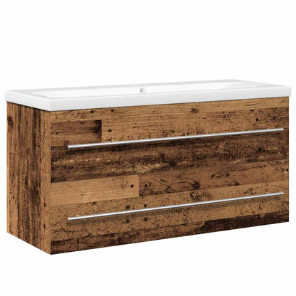 vidaXL Waschbeckenschrank 2 pcs Altholz 100 x 38,5 x 48 cm