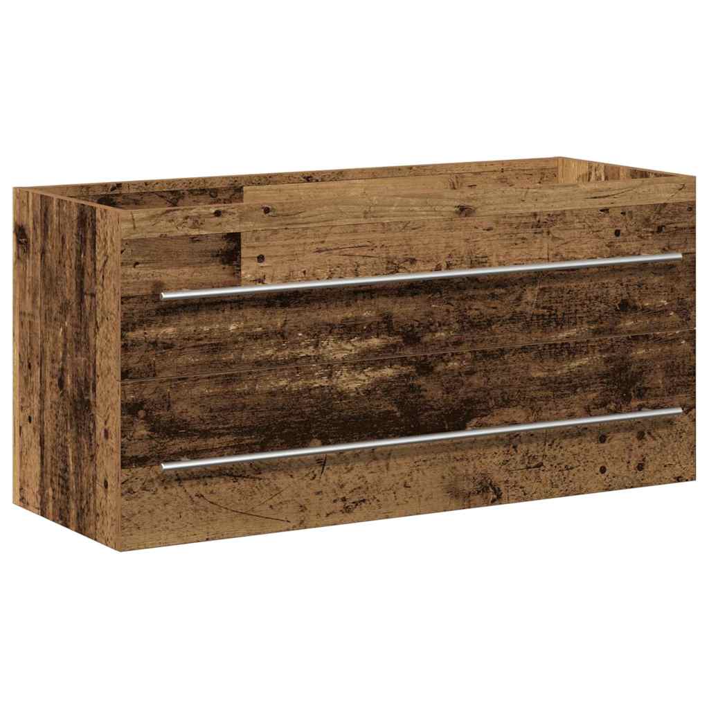 vidaXL Waschbeckenschrank 2 pcs Altholz 100 x 38,5 x 48 cm