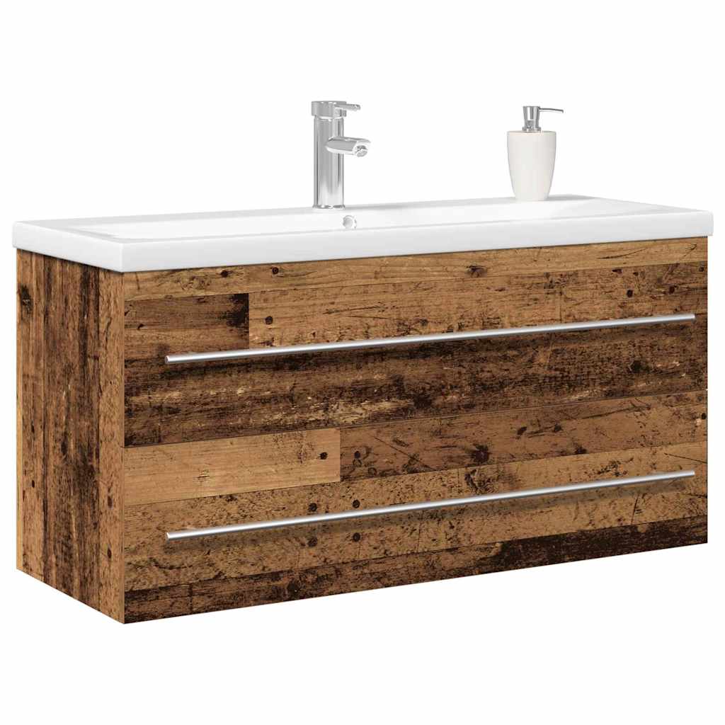 vidaXL Waschbeckenschrank 2 pcs Altholz 100 x 38,5 x 48 cm