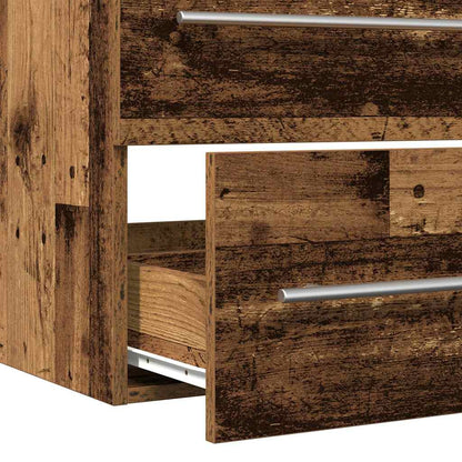 vidaXL Waschbeckenschrank Wandmontiert 2 pcs Altholz 80 x 38,5 x 48 cm