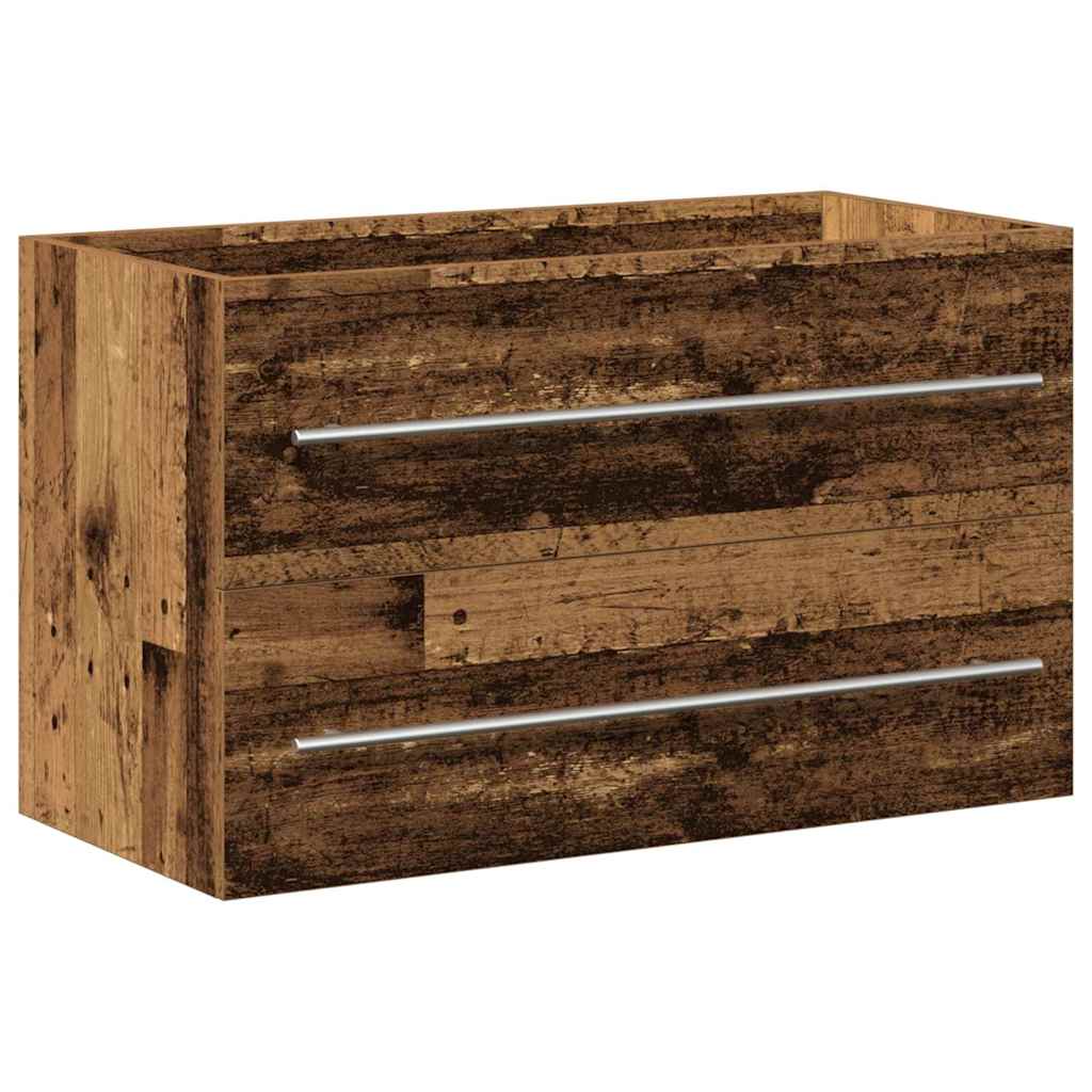 vidaXL Waschbeckenschrank Wandmontiert 2 pcs Altholz 80 x 38,5 x 48 cm