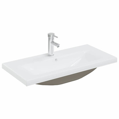 vidaXL Badezimmerschrank Schwarz Eichen-Optik 90 x 38,5 x 46 cm