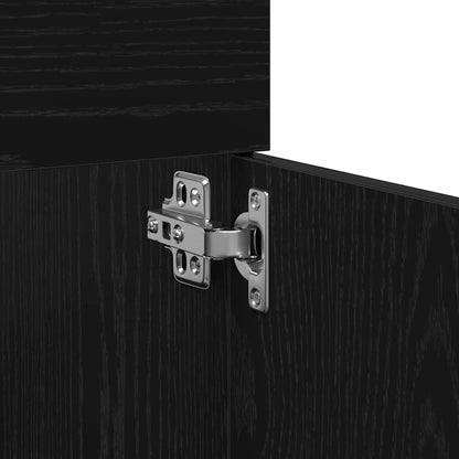 vidaXL Badezimmerschrank Schwarz Eichen-Optik 90 x 38,5 x 46 cm