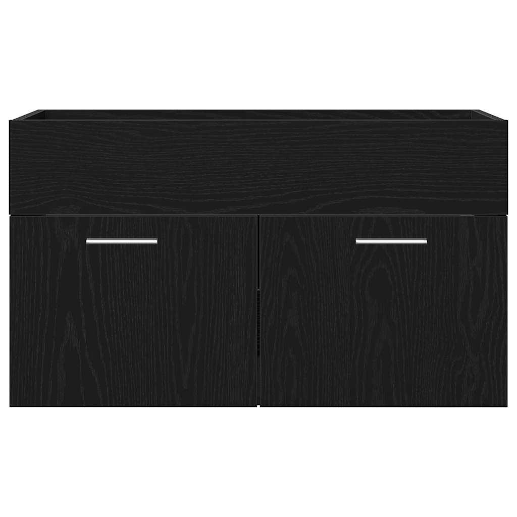 vidaXL Badezimmerschrank Schwarz Eichen-Optik 90 x 38,5 x 46 cm