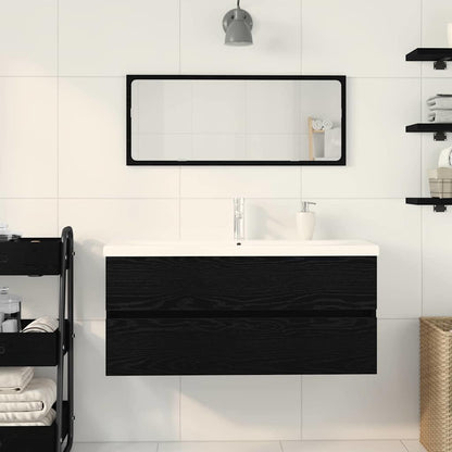 vidaXL Waschbeckenschrank mit Tür Schwarz Eichen-Optik 80 x 39 x 62 cm