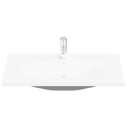 vidaXL Waschbeckenschrank mit Tür Schwarz Eichen-Optik 80 x 39 x 62 cm