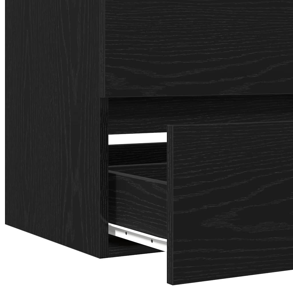 Waschbeckenschrank mit Tür Schwarz Eichen-Optik 80 x 39 x 62 cm