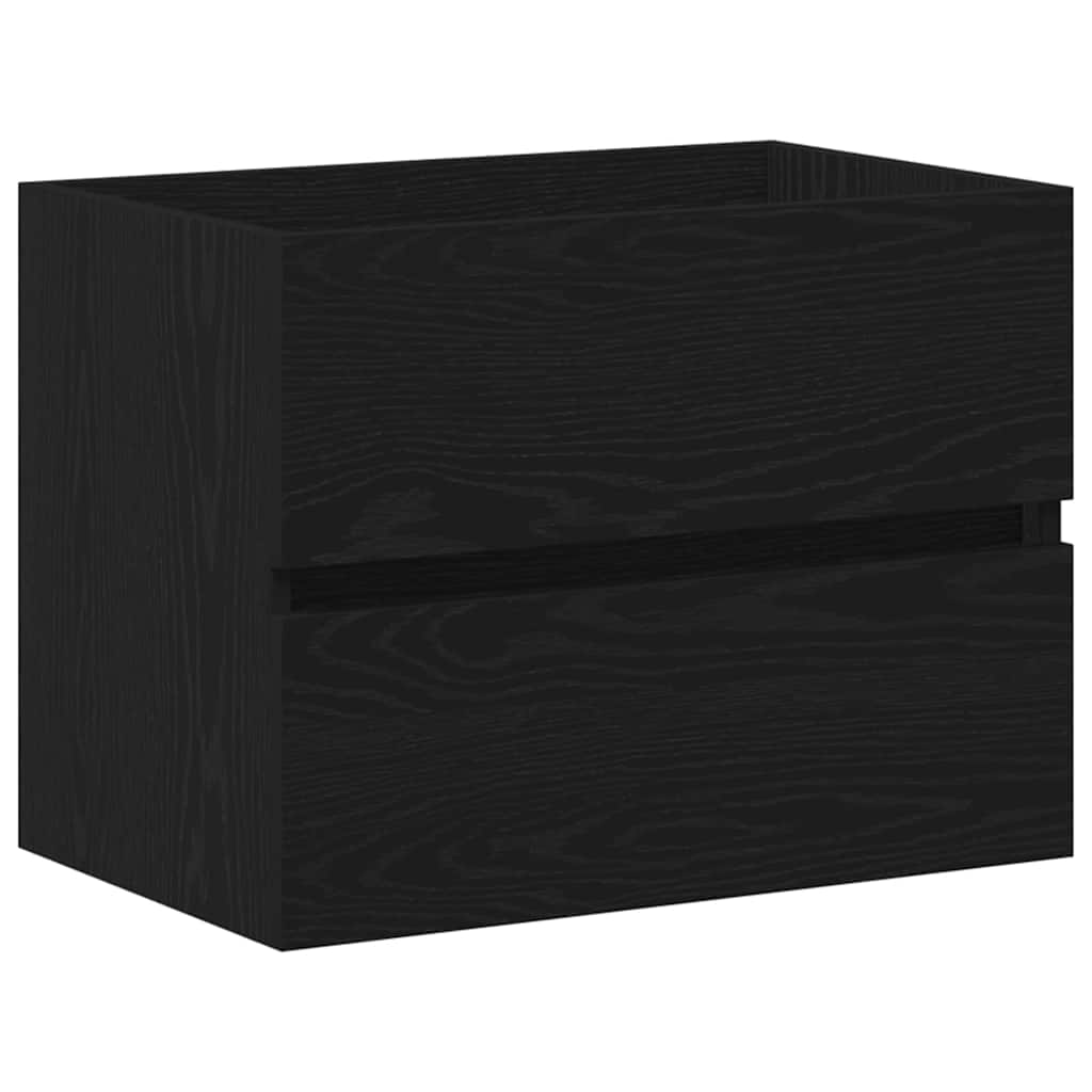 Waschbeckenschrank mit Tür Schwarz Eichen-Optik 80 x 39 x 62 cm