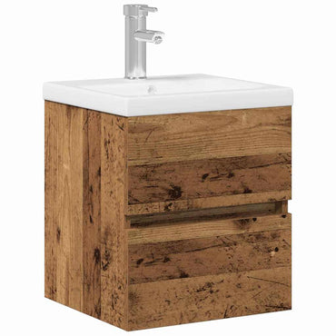 vidaXL Waschbeckenschrank mit Tür Schwarz Eichen-Optik 80 x 39 x 62 cm