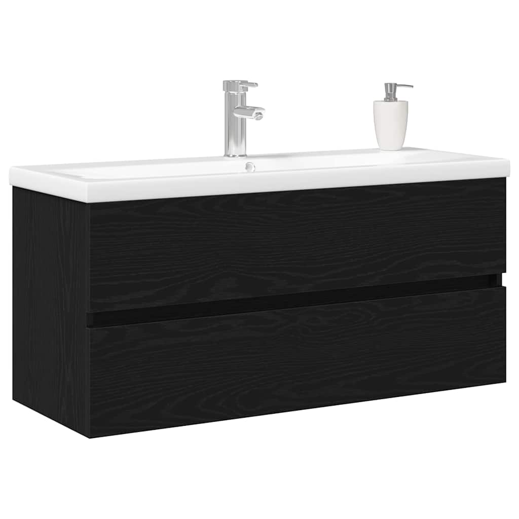vidaXL Waschbeckenschrank Schwarz Eichen-Optik 100 x 39 x 62 cm
