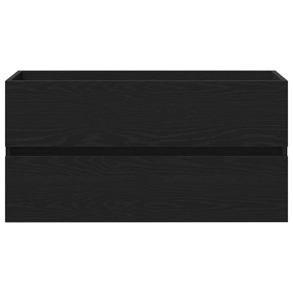 vidaXL Waschbeckenschrank mit Tür Schwarz Eichen-Optik 80 x 39 x 62 cm