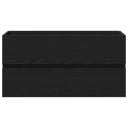 vidaXL Waschbeckenschrank mit Tür Schwarz Eichen-Optik 80 x 39 x 62 cm