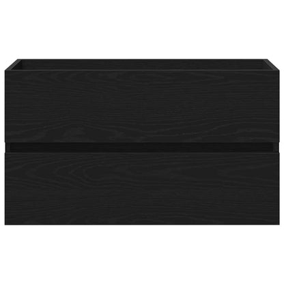 vidaXL Waschbeckenschrank mit Tür Schwarz Eichen-Optik 80 x 39 x 62 cm