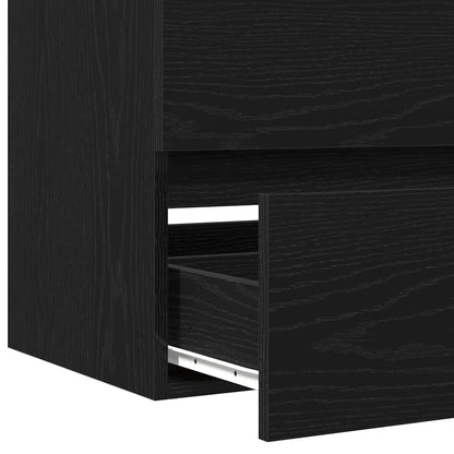 vidaXL Waschbeckenschrank mit Tür Schwarz Eichen-Optik 80 x 39 x 62 cm