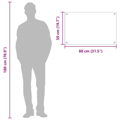 Küchenrückwand Dunkelgrau 80 x 50 cm Gehärtetes Glas