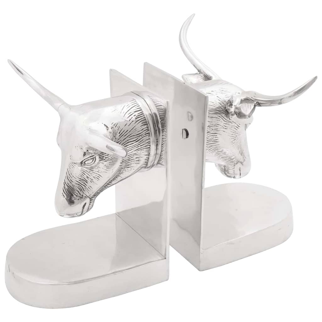 Buchstützen 2 pcs Silber 21,5 x 15,5 x 20 cm Aluminium