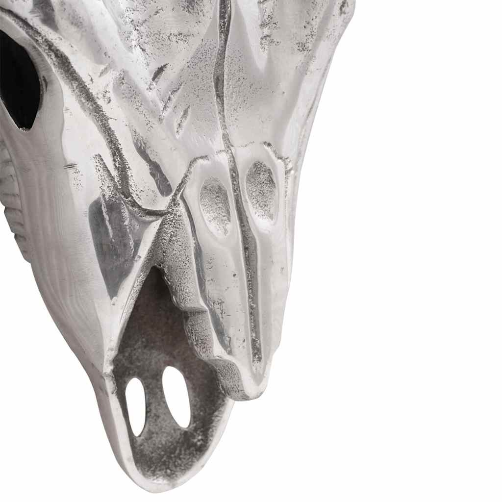 Bullen Schädel Silber 49 x 10 x 36 cm Aluminium