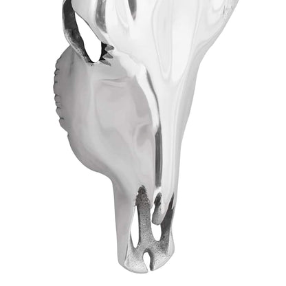 Bullen Schädel Silber 34 x 13 x 53 cm Aluminium