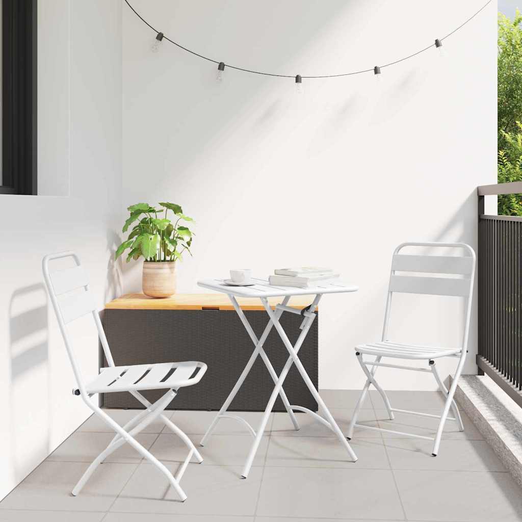 vidaXL Chaises de jardin pliantes 2 pcs Blanc 42 x 52 x 82 cm