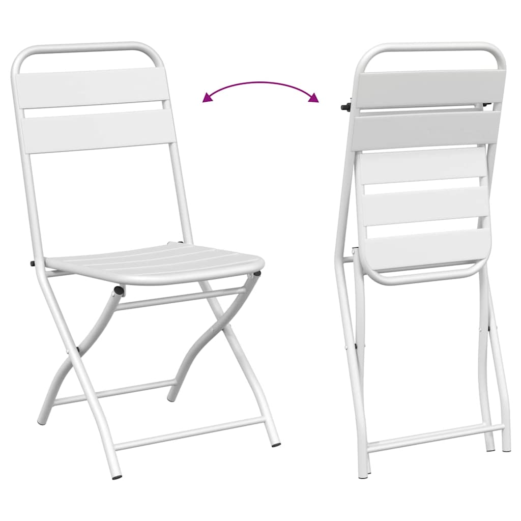 vidaXL Chaises de jardin pliantes 2 pcs Blanc 42 x 52 x 82 cm