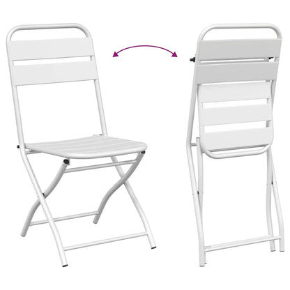 vidaXL Chaises de jardin pliantes 2 pcs Blanc 42 x 52 x 82 cm