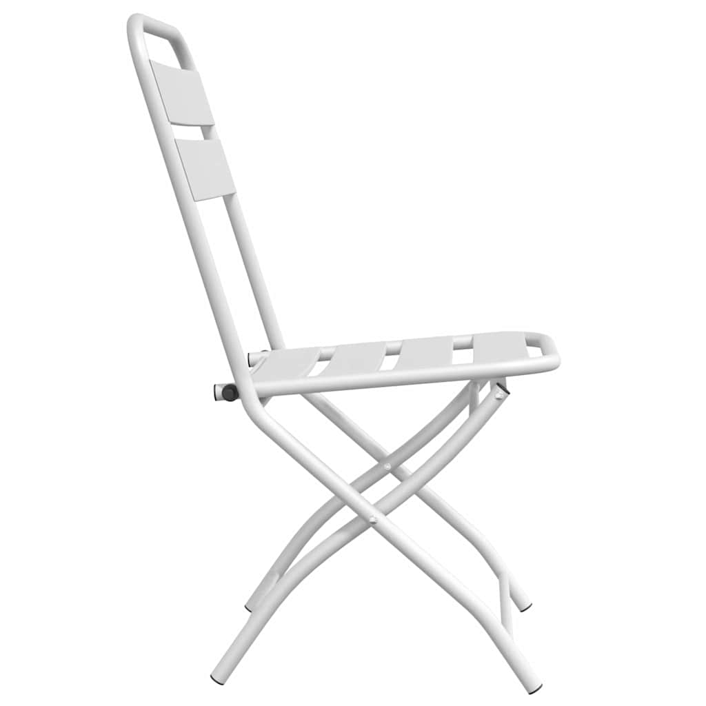 vidaXL Chaises de jardin pliantes 2 pcs Blanc 42 x 52 x 82 cm