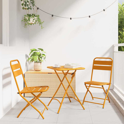 vidaXL Chaises pliantes de jardin 2 pcs Moutarde 42 x 52 x 82 cm