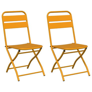 vidaXL Chaises pliantes de jardin 2 pcs Moutarde 42 x 52 x 82 cm