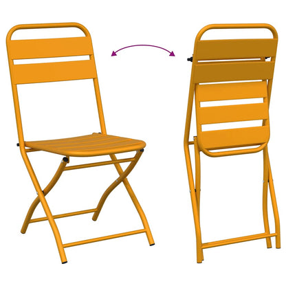 vidaXL Chaises pliantes de jardin 2 pcs Moutarde 42 x 52 x 82 cm