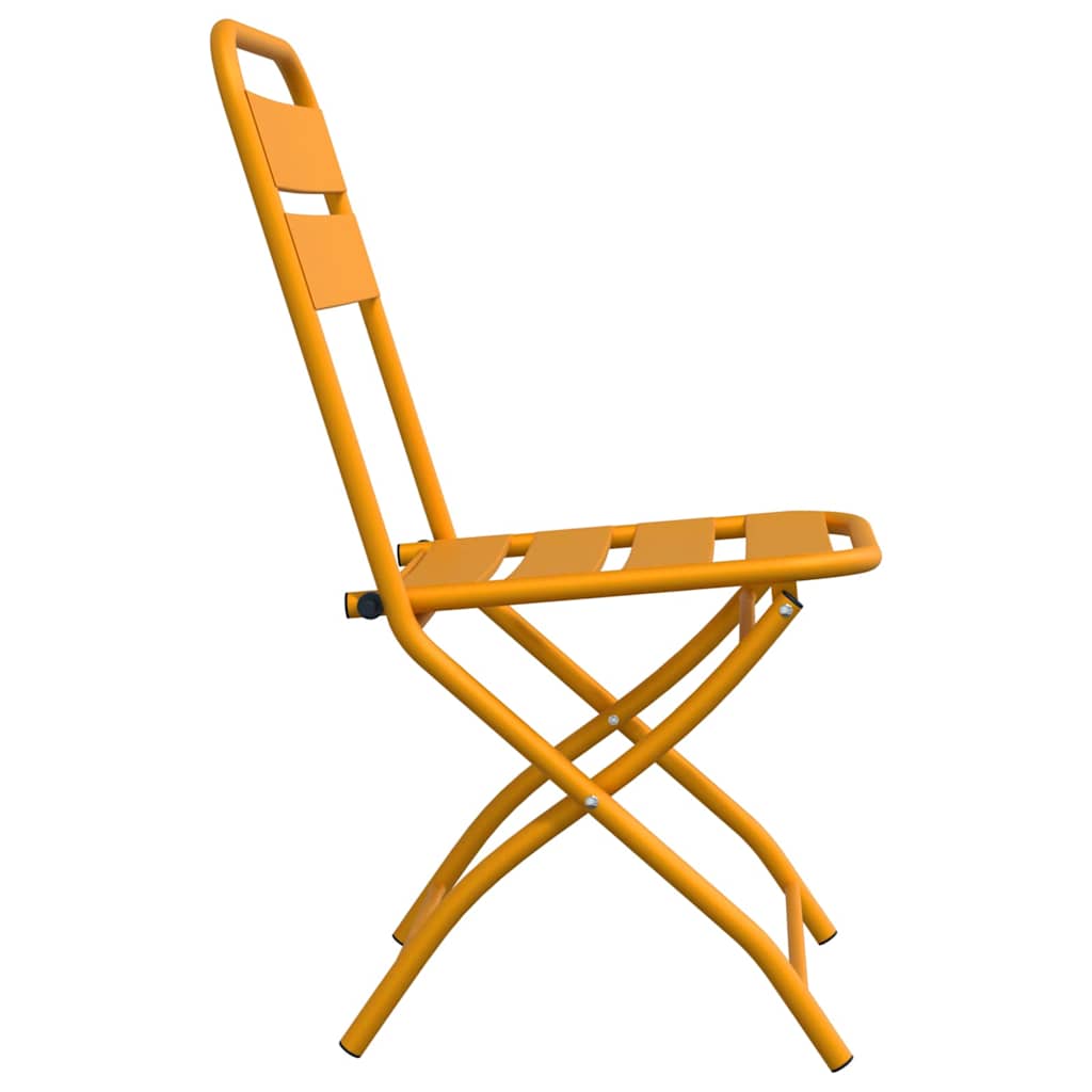 vidaXL Chaises pliantes de jardin 2 pcs Moutarde 42 x 52 x 82 cm