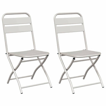 vidaXL Chaises pliantes de jardin 2 pcs Beige 42 x 52 x 82 cm