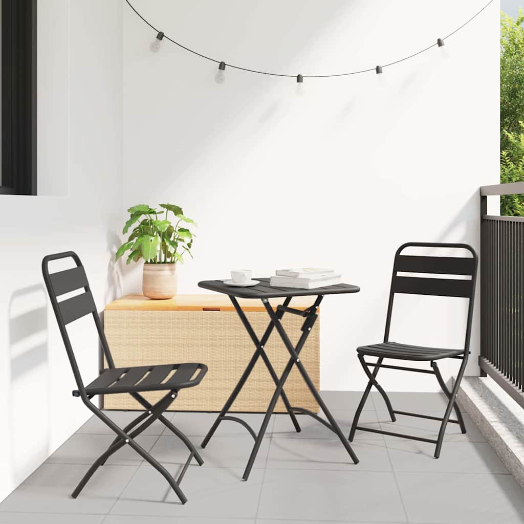 vidaXL Chaises de jardin pliantes 2 pcs Anthracite 42 x 52 x 82 cm