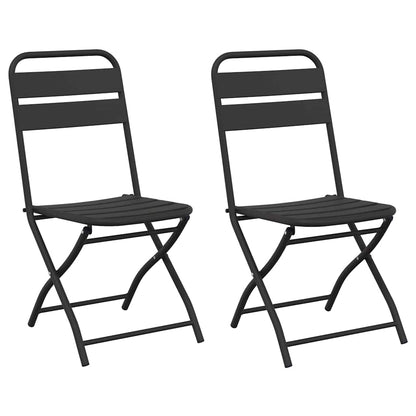 vidaXL Chaises de jardin pliantes 2 pcs Anthracite 42 x 52 x 82 cm