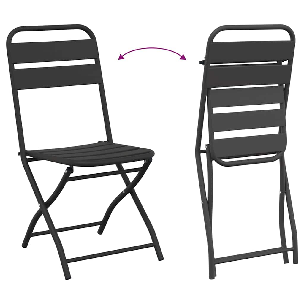 vidaXL Chaises de jardin pliantes 2 pcs Anthracite 42 x 52 x 82 cm