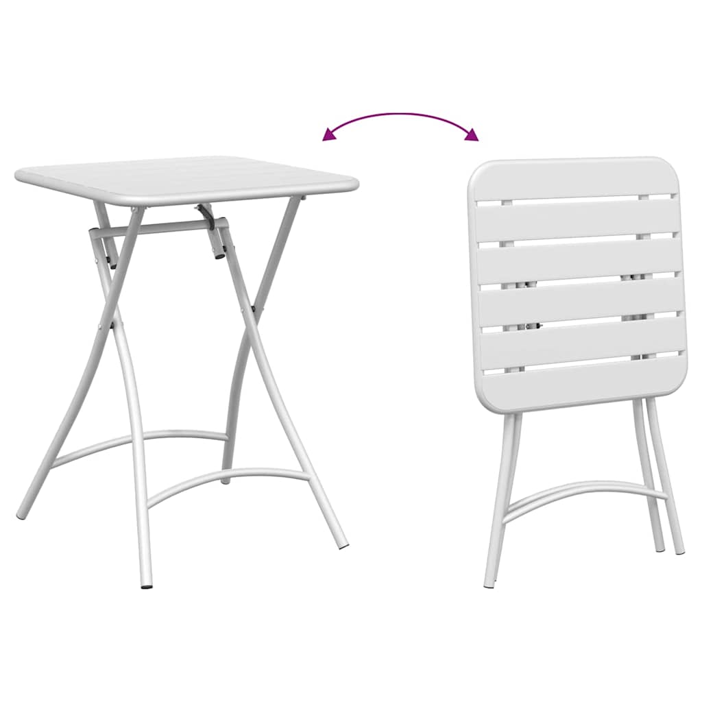 vidaXL Bistrotisch Weiß 55 x 55 x 72,5 cm Pulverbeschichteter Stahl