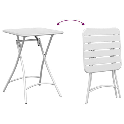 vidaXL Bistrotisch Weiß 55 x 55 x 72,5 cm Pulverbeschichteter Stahl