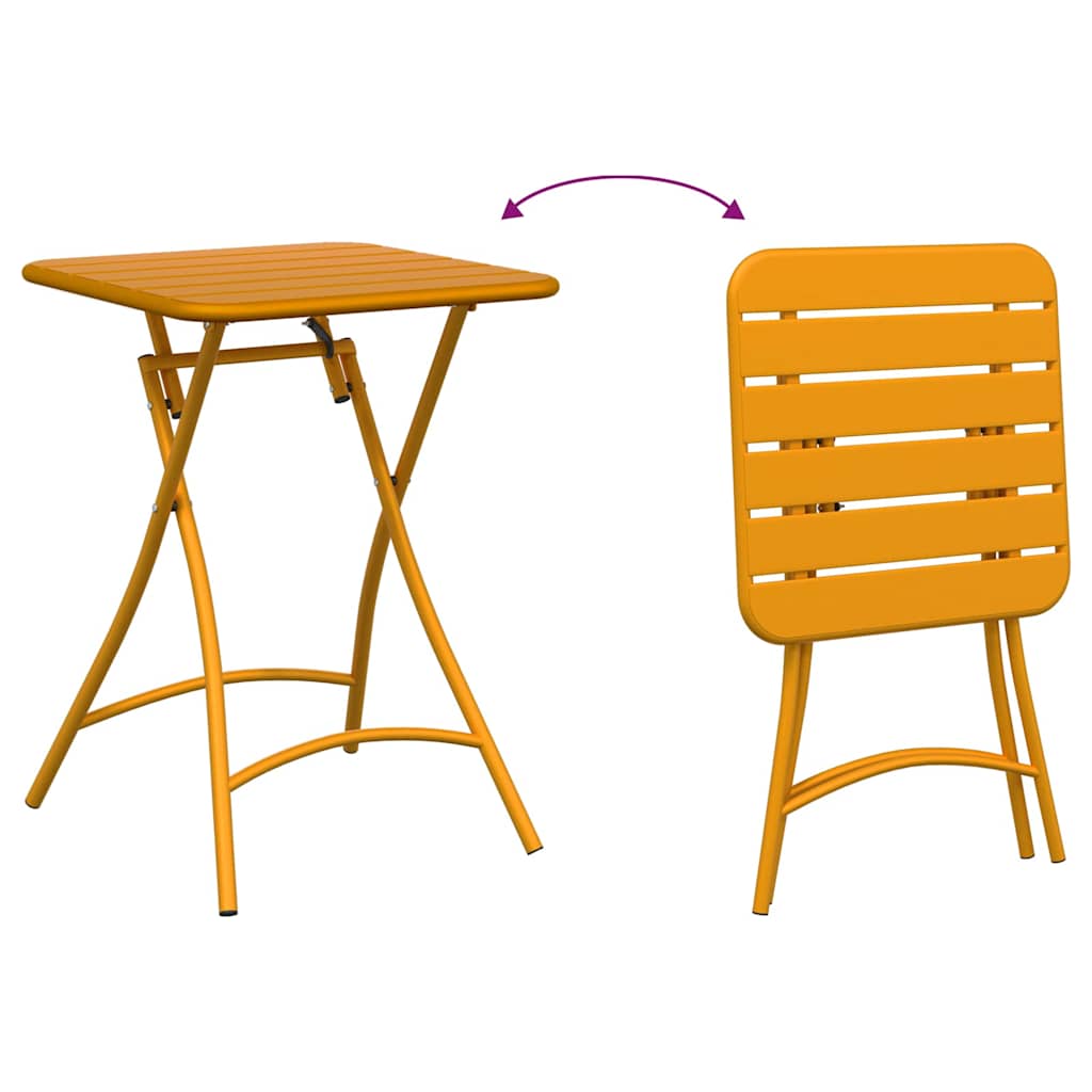 vidaXL Bistrotisch Senf 55 x 55 x 72,5 cm Pulverbeschichteter Stahl