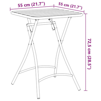 vidaXL Bistrotisch Senf 55 x 55 x 72,5 cm Pulverbeschichteter Stahl