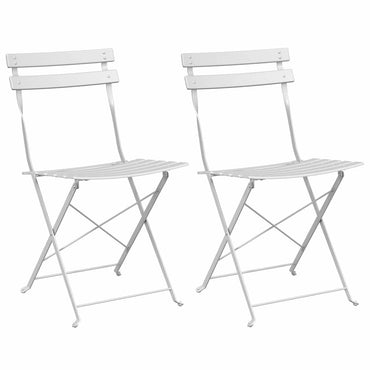 vidaXL Gartenklappstuhl 2 pcs Weiß 42 x 46 x 82cm Metall