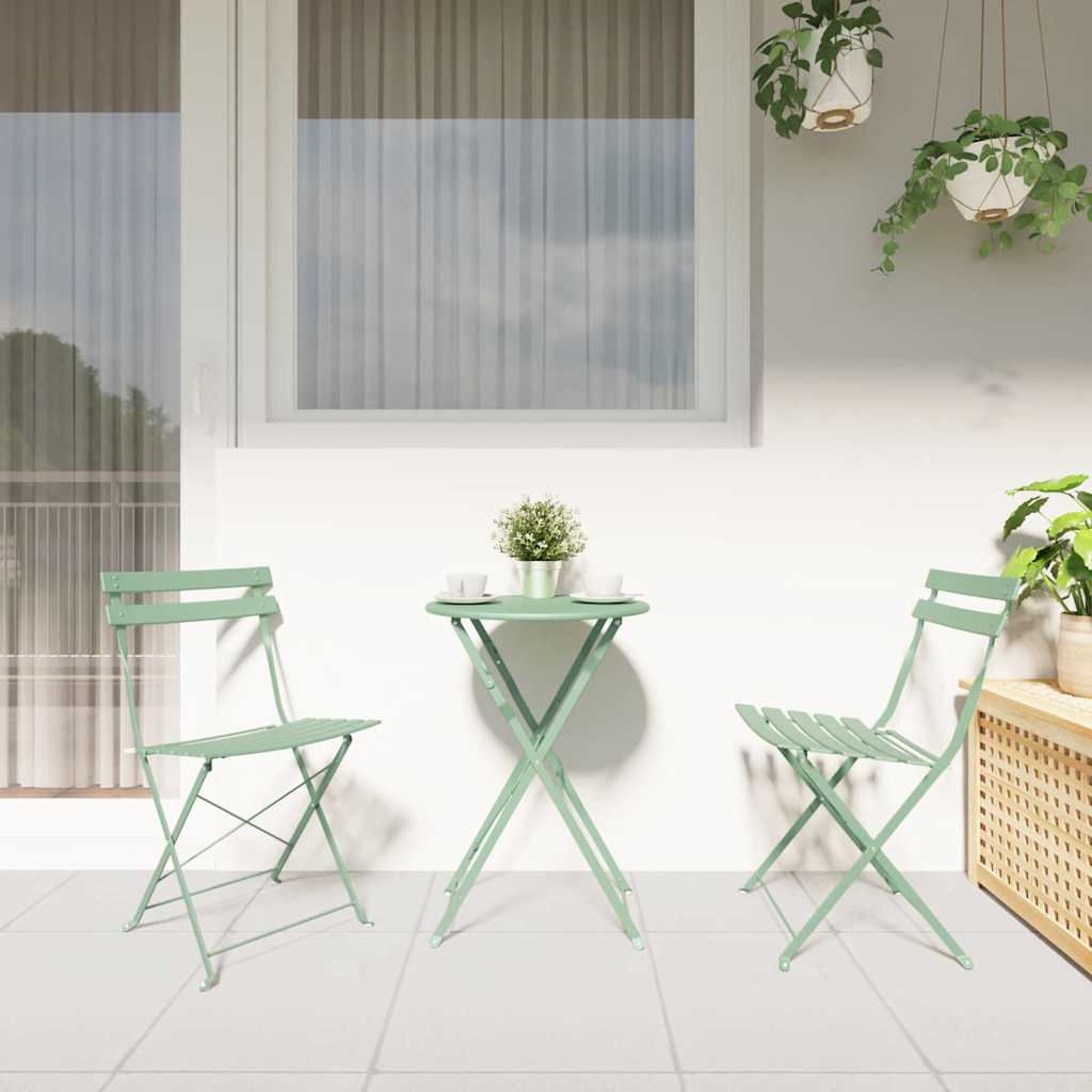vidaXL Gartenklappstuhl 2 pcs Hellmint 42 x 46 x 82cm Metall